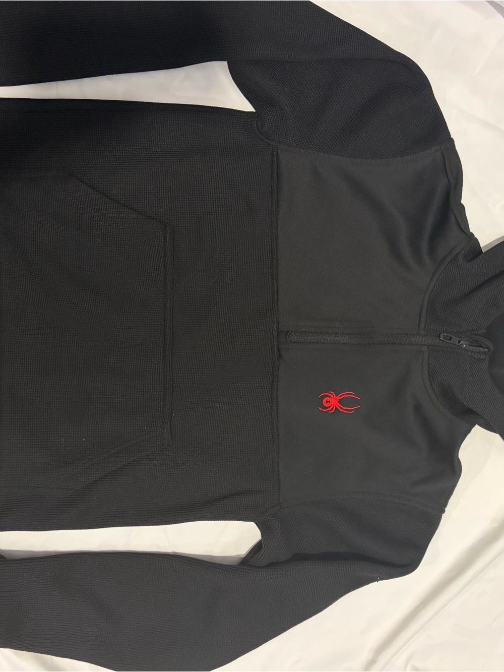 Spyder Black Half-Zip Pullover with Red Logo